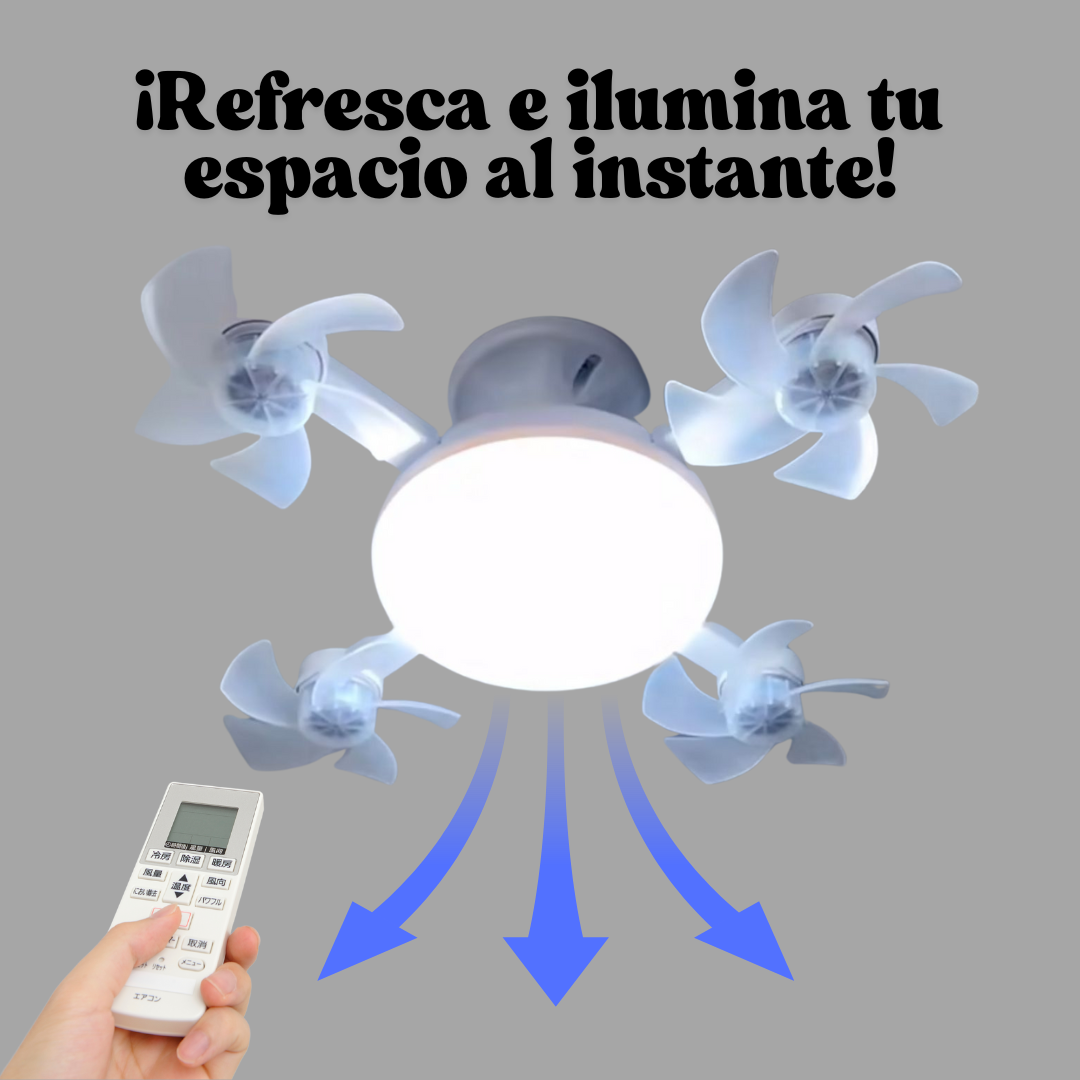 SkyCool Pro💡Lámpara de Techo con 4 Ventiladores Integrados ✨SUPER PROMO✨