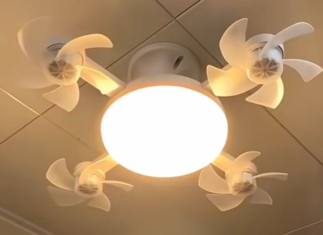 SkyCool Pro💡Lámpara de Techo con 4 Ventiladores Integrados ✨SUPER PROMO✨